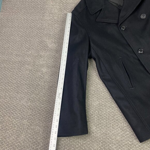 Old Navy Peacoat Men's XL Black Pea Coat Military Naval Wool Blend - Picture 11 of 14